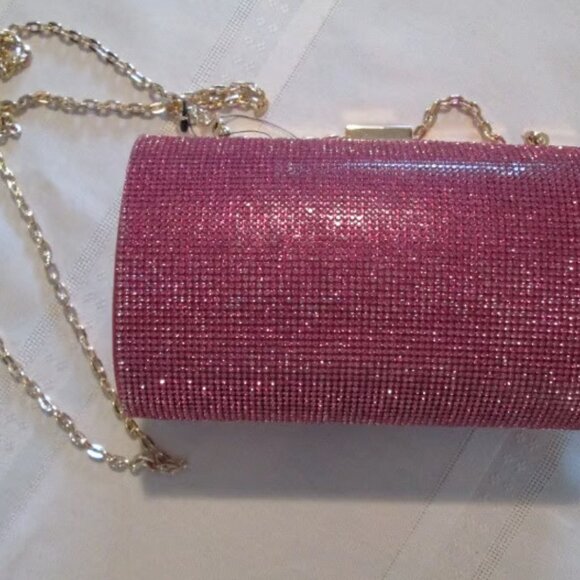 I.N.C. International Concepts Ranndi Sparkle Evening Bag Pink Dragonfruit NWT - Picture 2 of 9